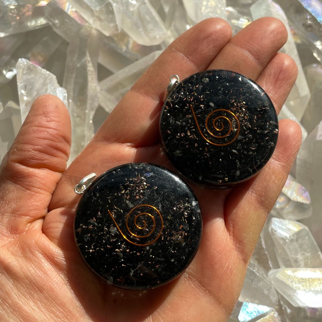 Orgonite Black Tourmaline Pendant - Circle