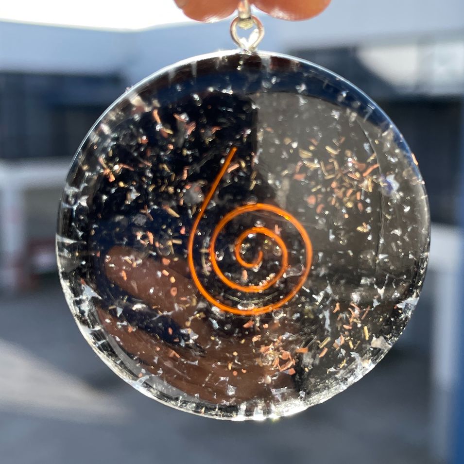 Orgonite Black Tourmaline Pendant - Circle