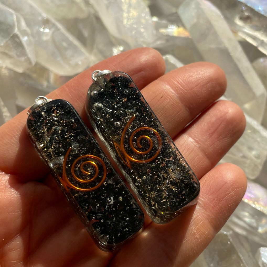 Orgonite Black Tourmaline Pendant - Rectangle