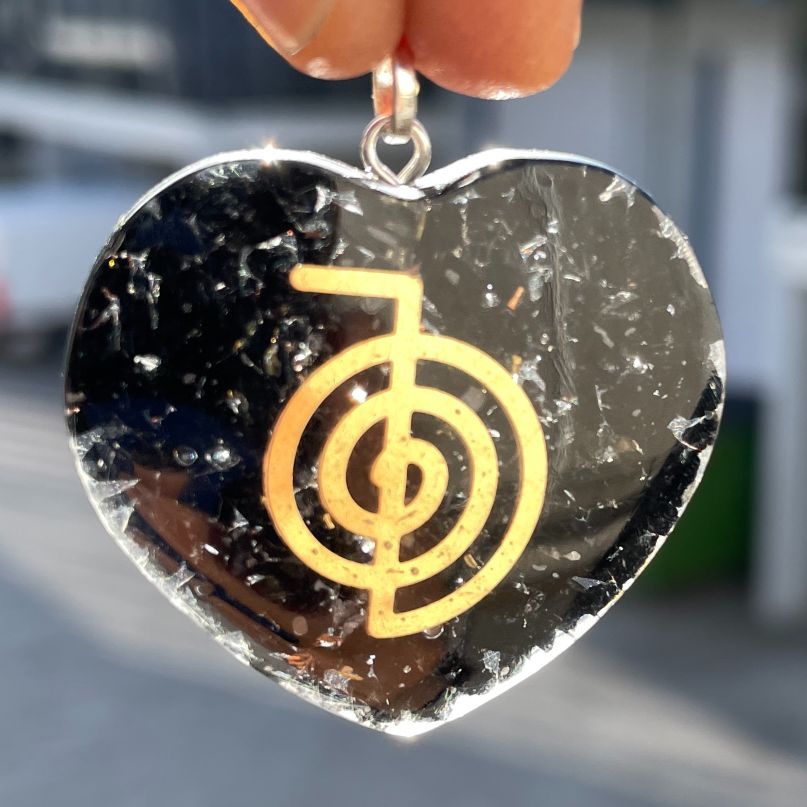 Orgonite Black Tourmaline Pendant - Heart