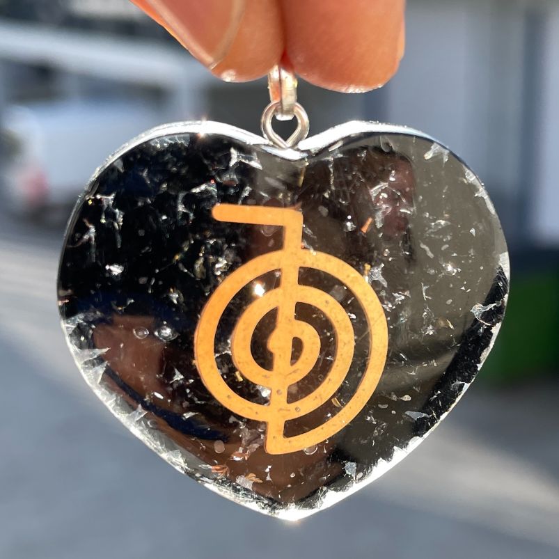 Orgonite Black Tourmaline Pendant - Heart