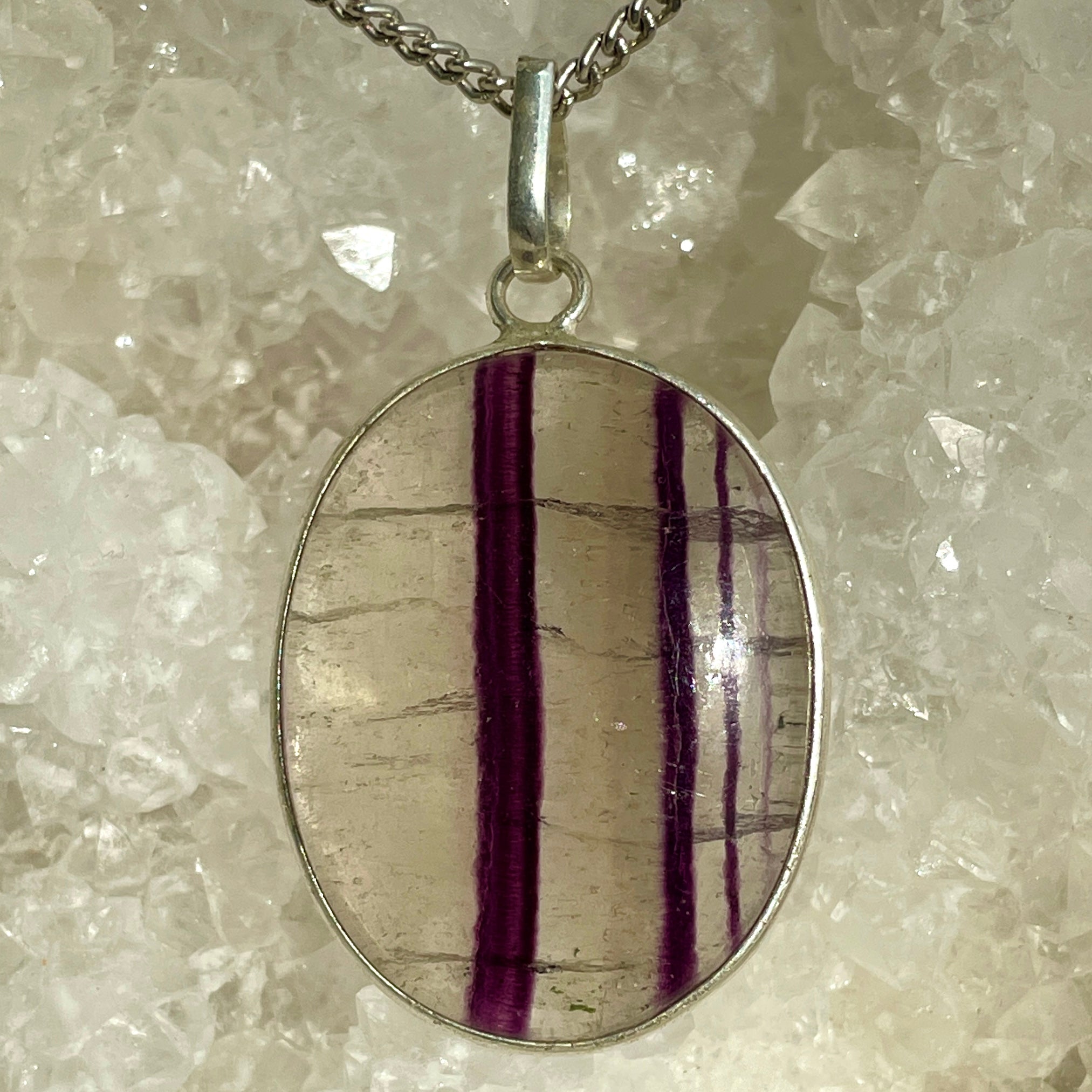 Fluorite Silver Pendant Large - SP82