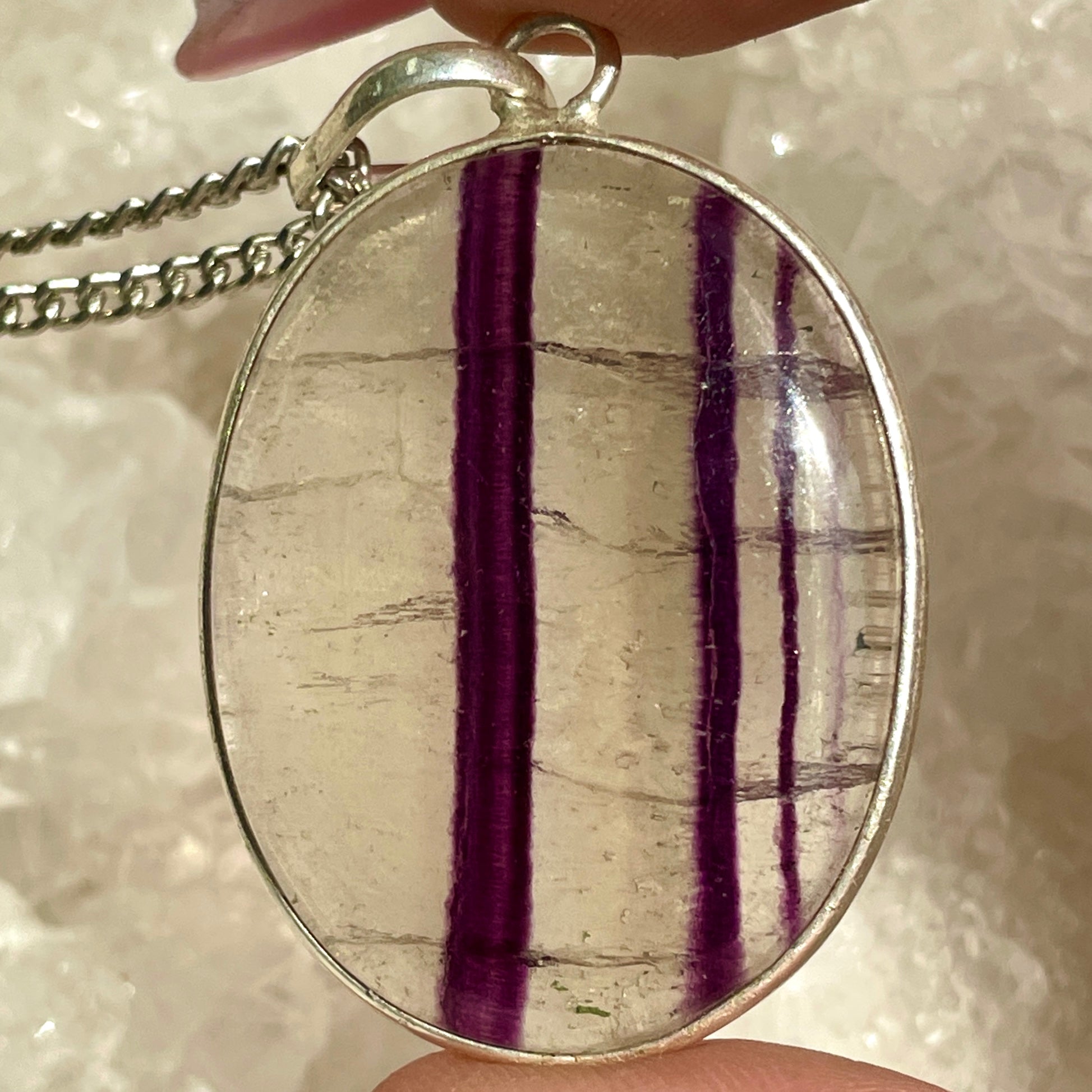Fluorite Silver Pendant Large - SP82
