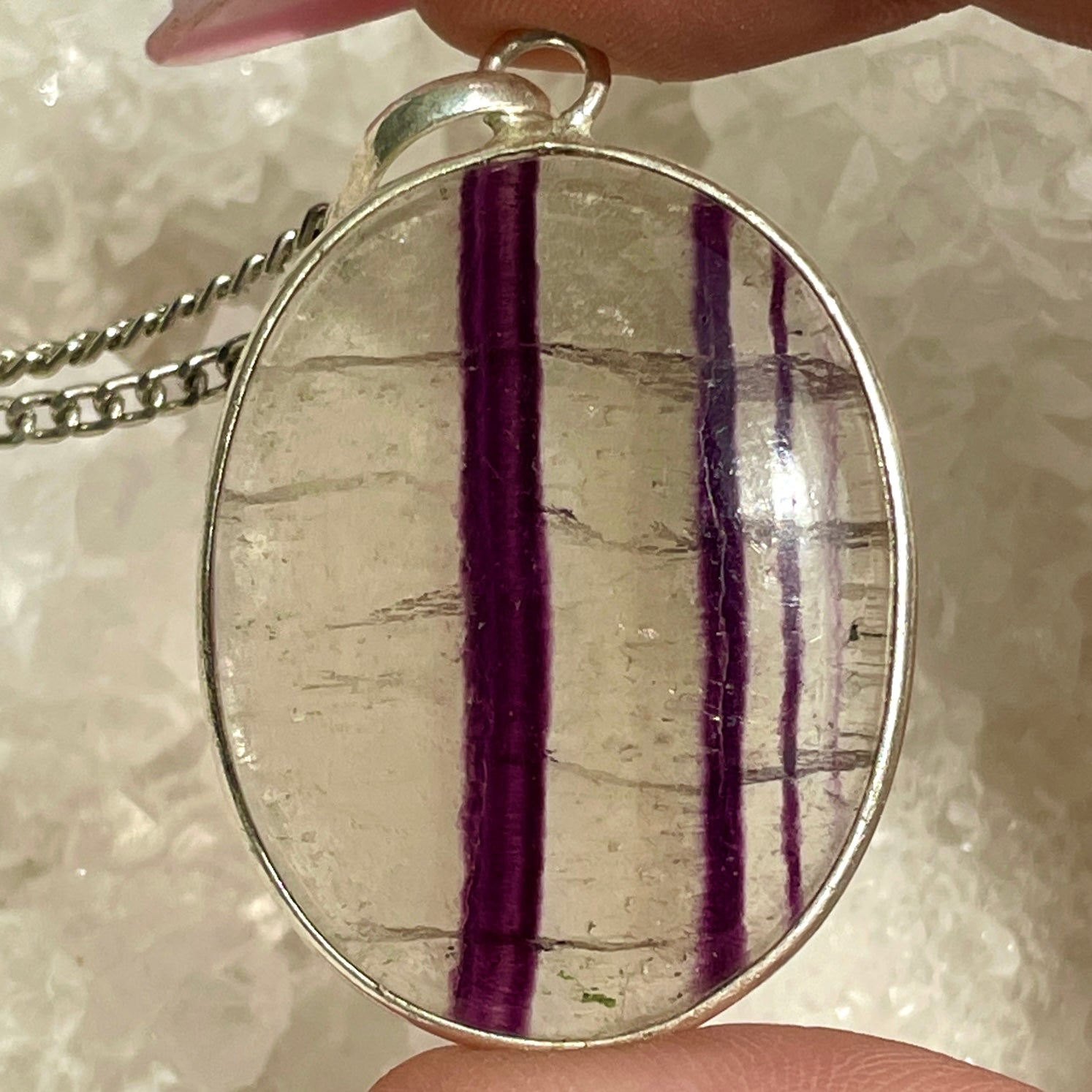 Fluorite Silver Pendant Large - SP82