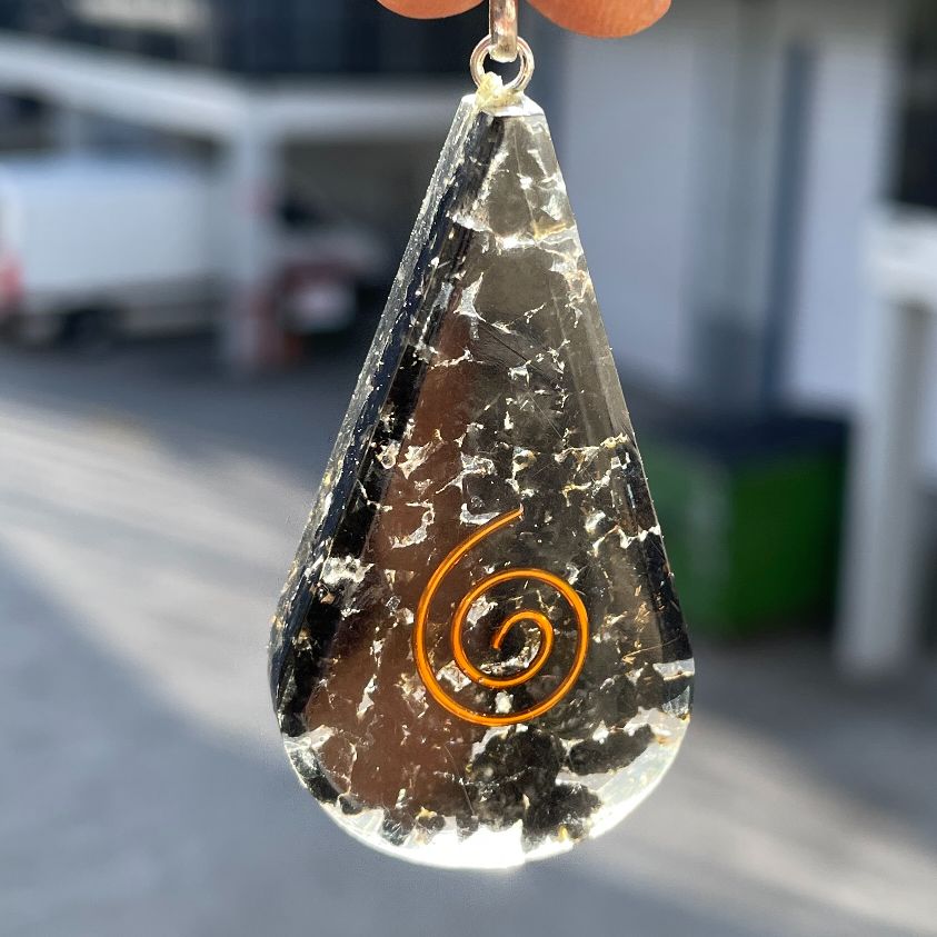 Orgonite Black Tourmaline Pendant - Tear Drop