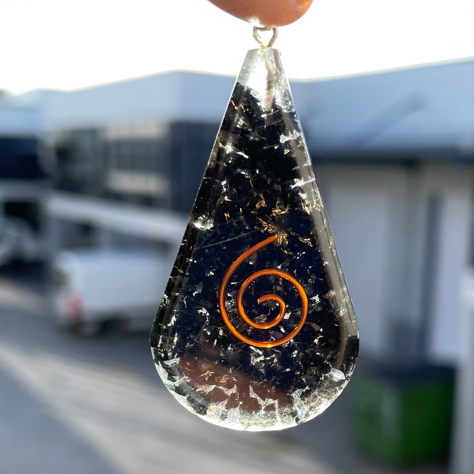 Orgonite Black Tourmaline Pendant - Tear Drop