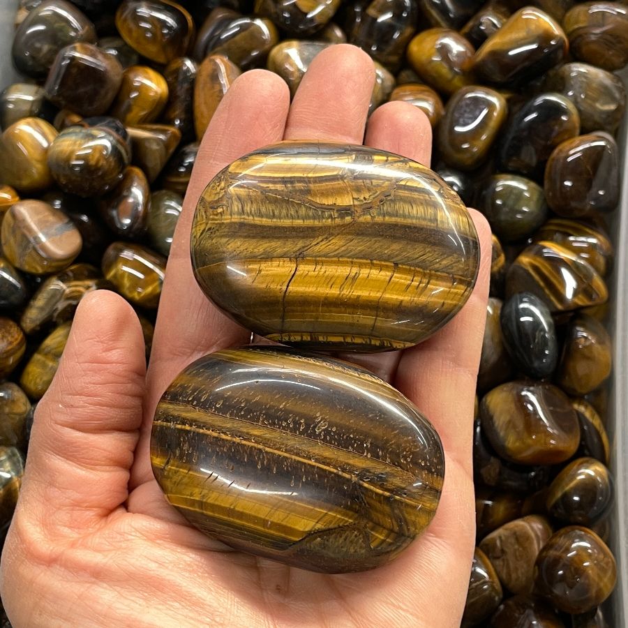Tigers Eye Palm Stone - 6cm