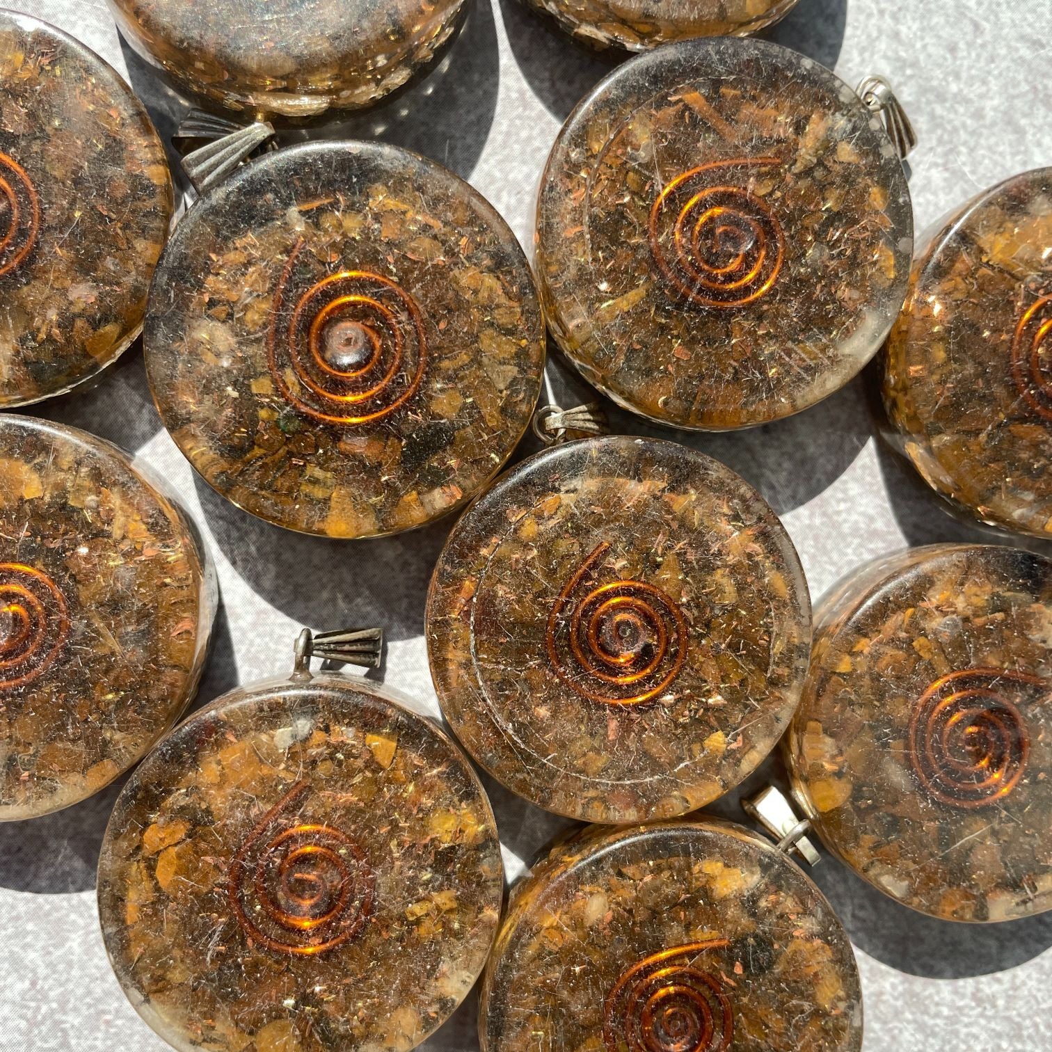 Orgonite Tigers Eye Pendant - Circle