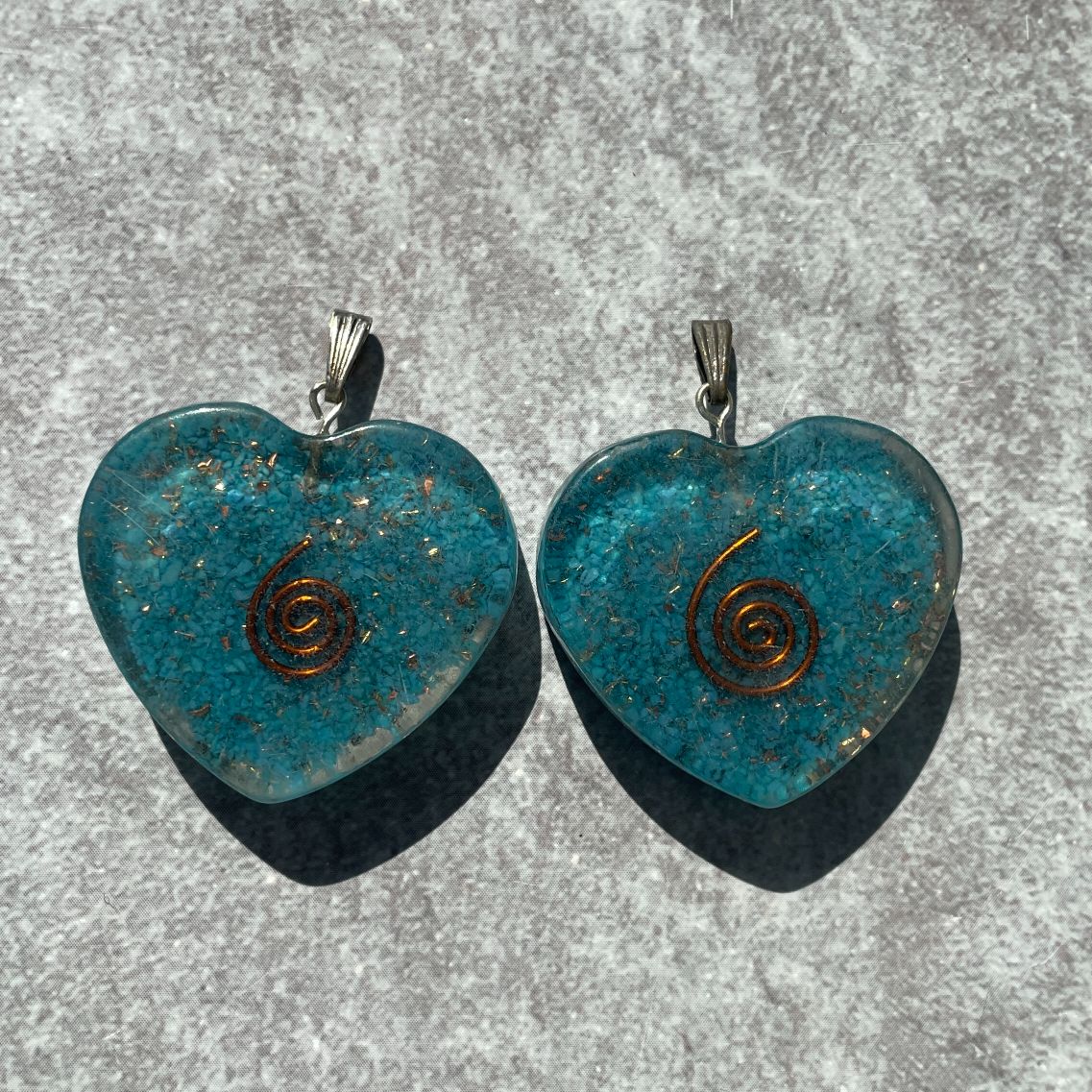 Orgonite Blue Howlite Pendant - Heart