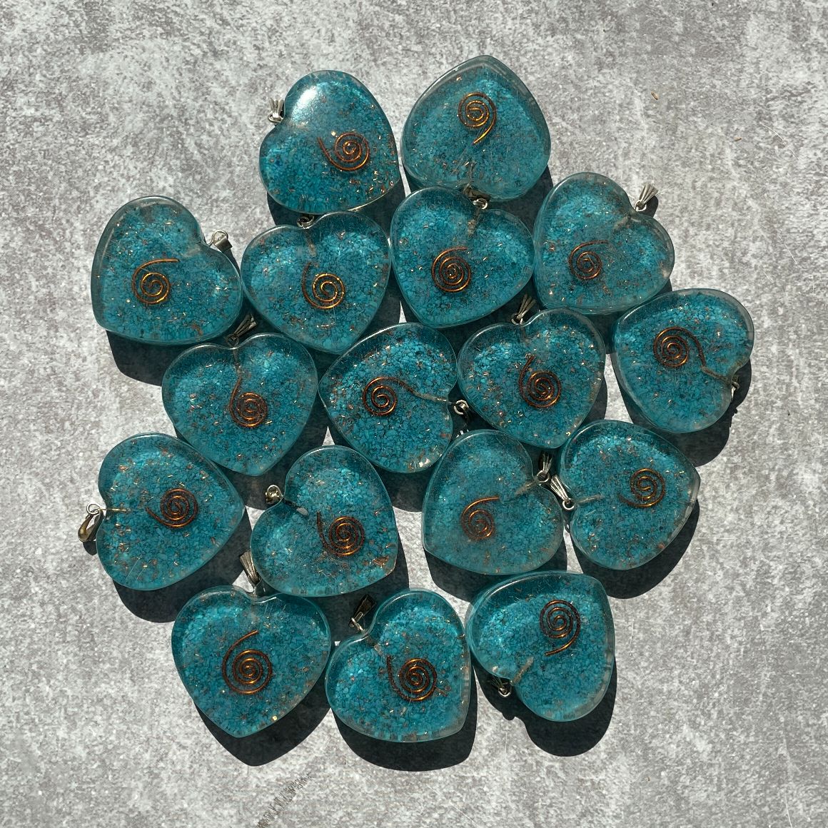Orgonite Blue Howlite Pendant - Heart
