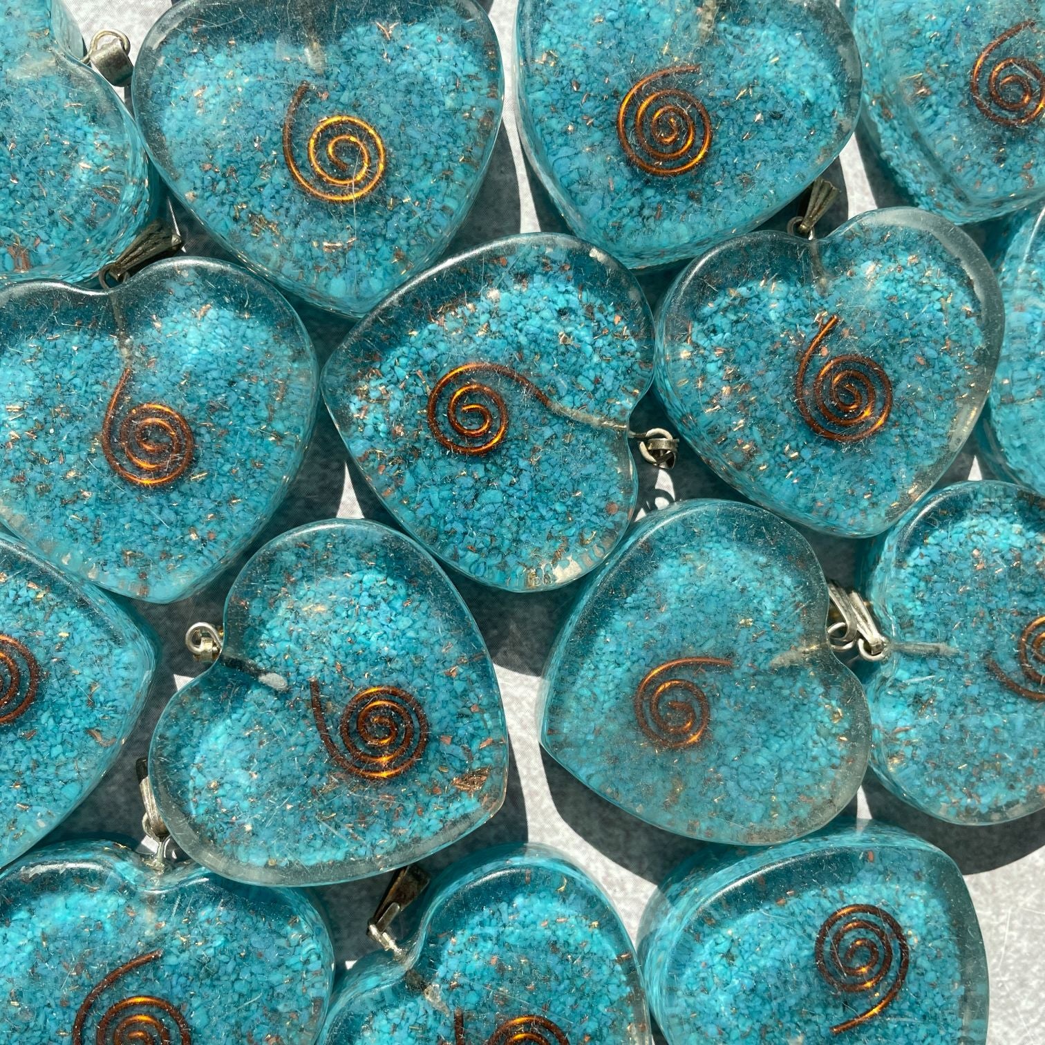 Orgonite Blue Howlite Pendant - Heart