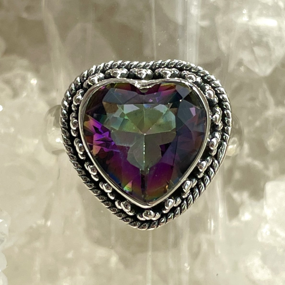Mystic Quartz Sterling Silver Ring - Sz9 MQ8