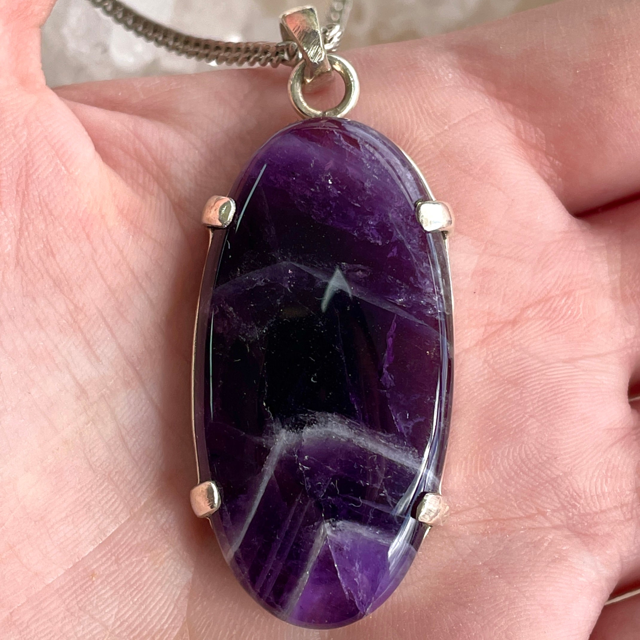Amethyst Silver Pendant Large - SP102