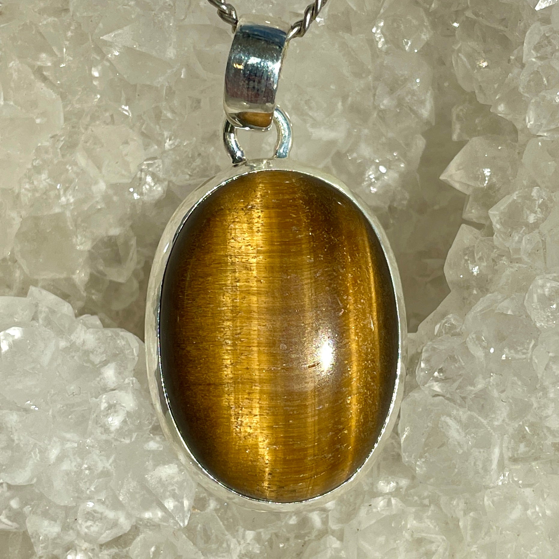 Tiger's Eye Silver Pendant Large - SP106