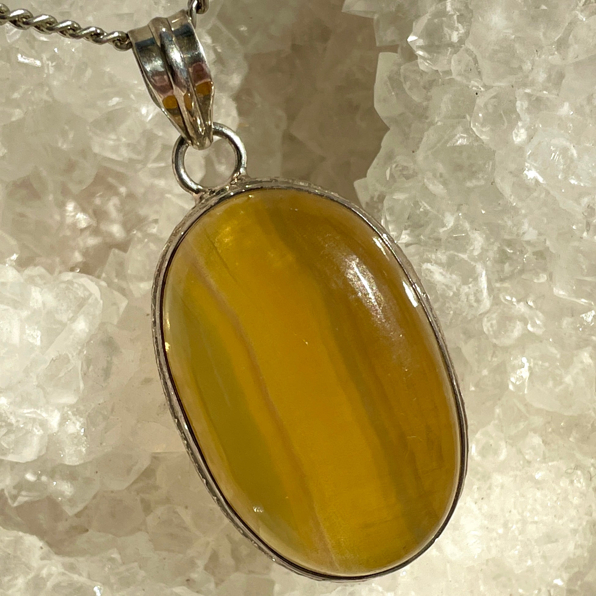 Fluorite Silver Pendant Large - SP109