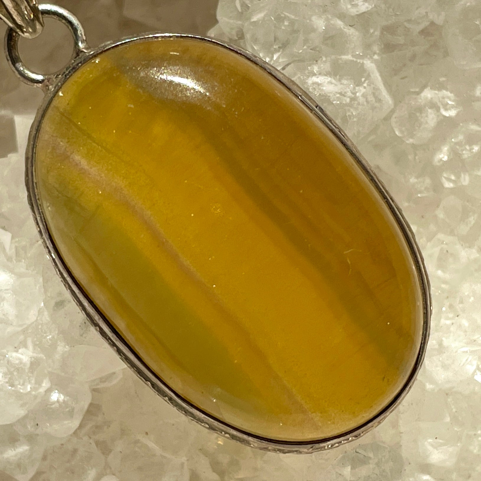 Fluorite Silver Pendant Large - SP109
