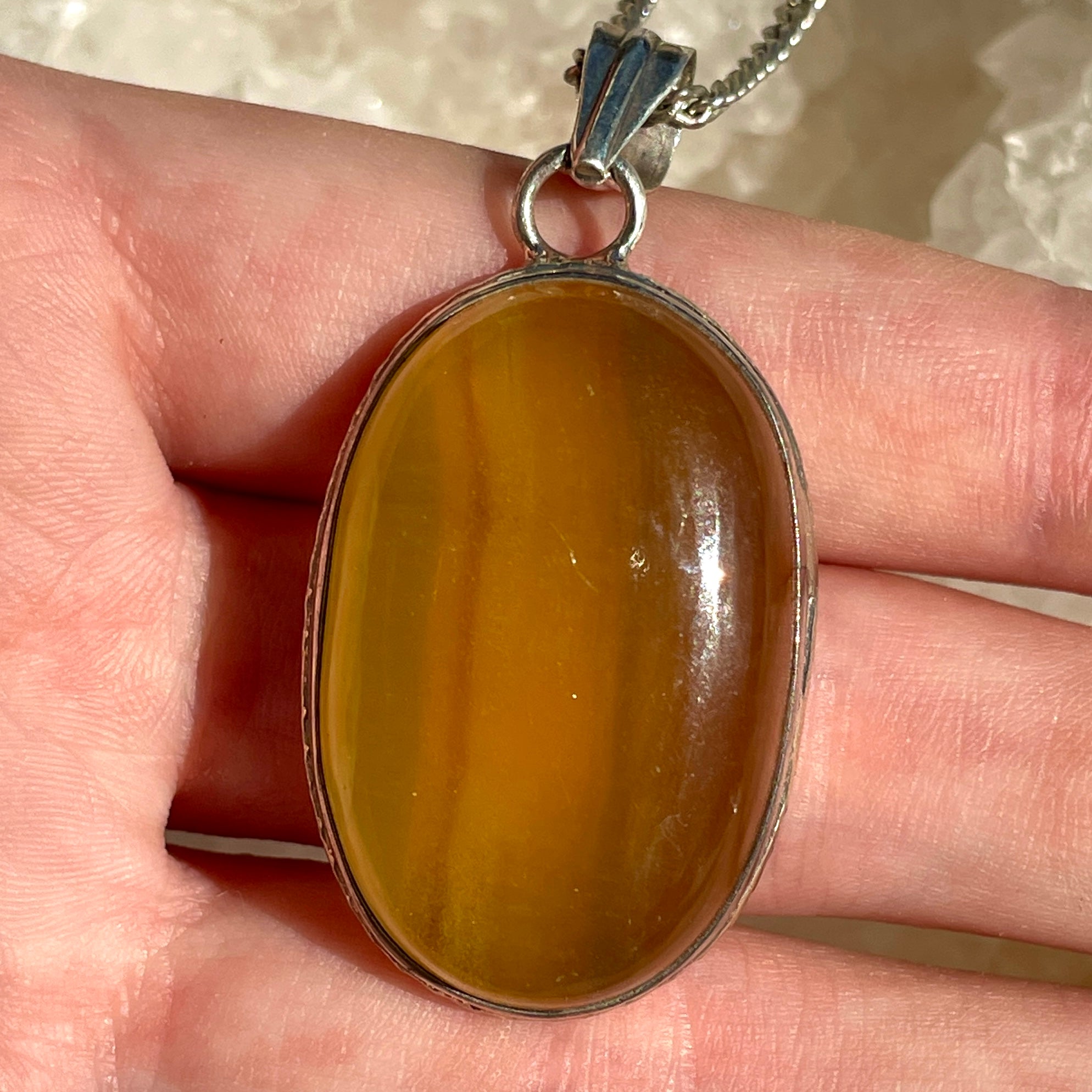 Fluorite Silver Pendant Large - SP109