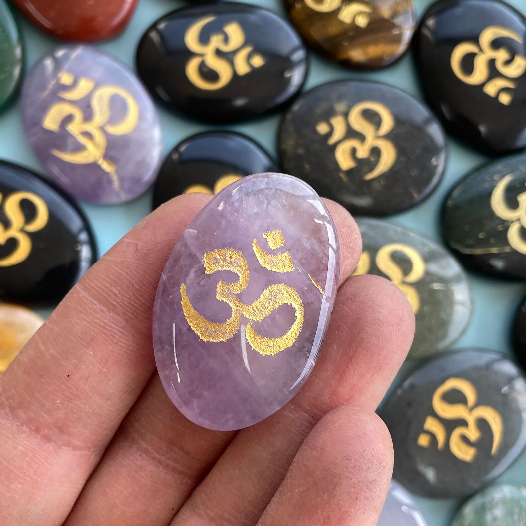 Word Palmstone - Om Symbol - 1pc