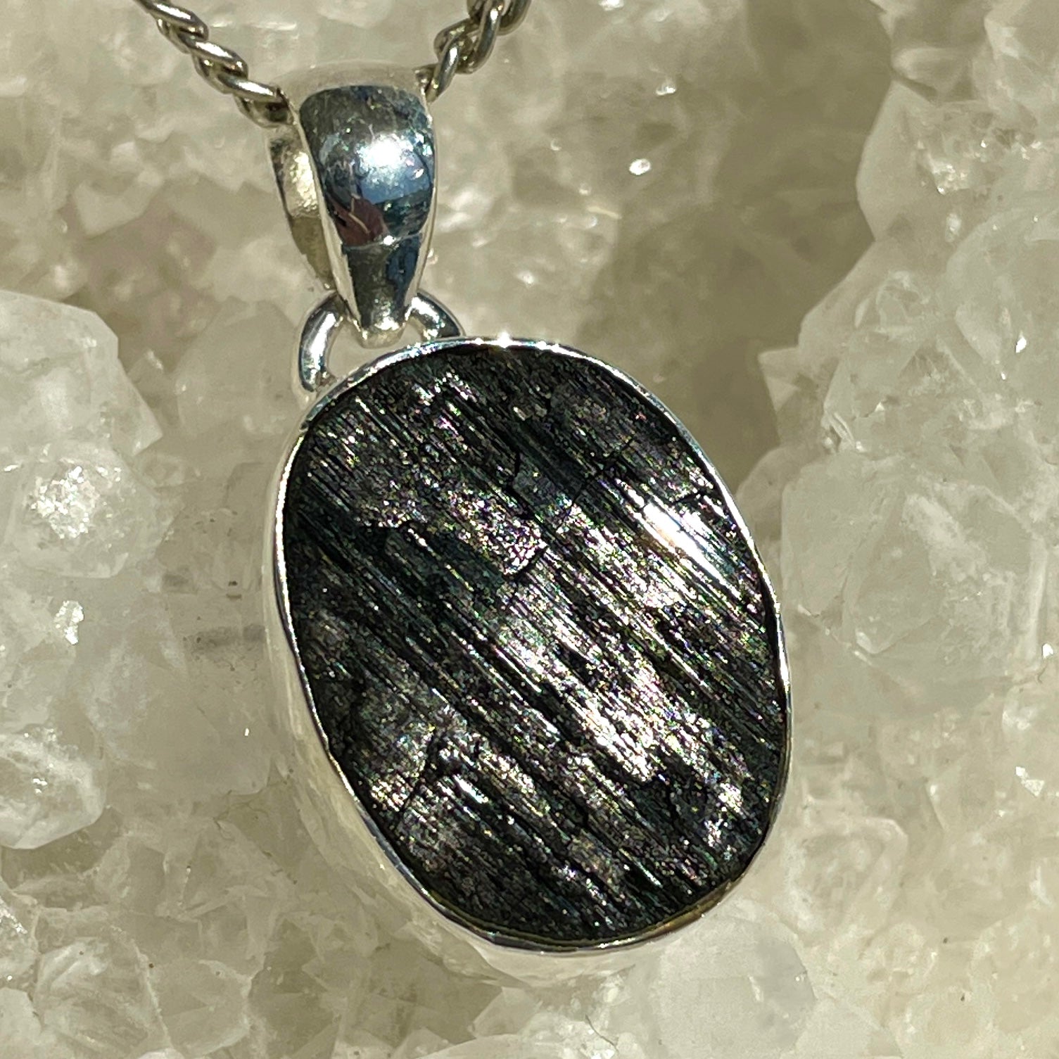 Black Tourmaline Silver Pendant - SP112