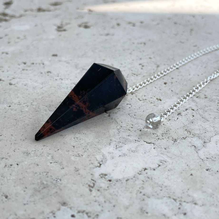 Mahogany Obsidian Faceted Pendulum