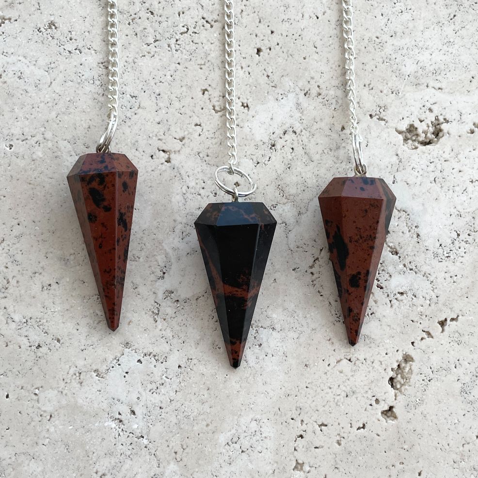 Mahogany Obsidian Faceted Pendulum