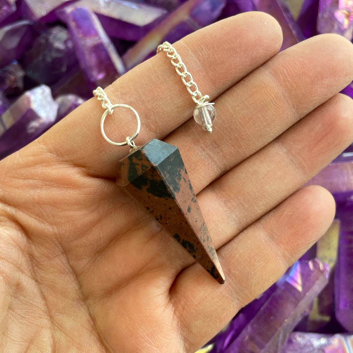 Mahogany Obsidian Faceted Pendulum