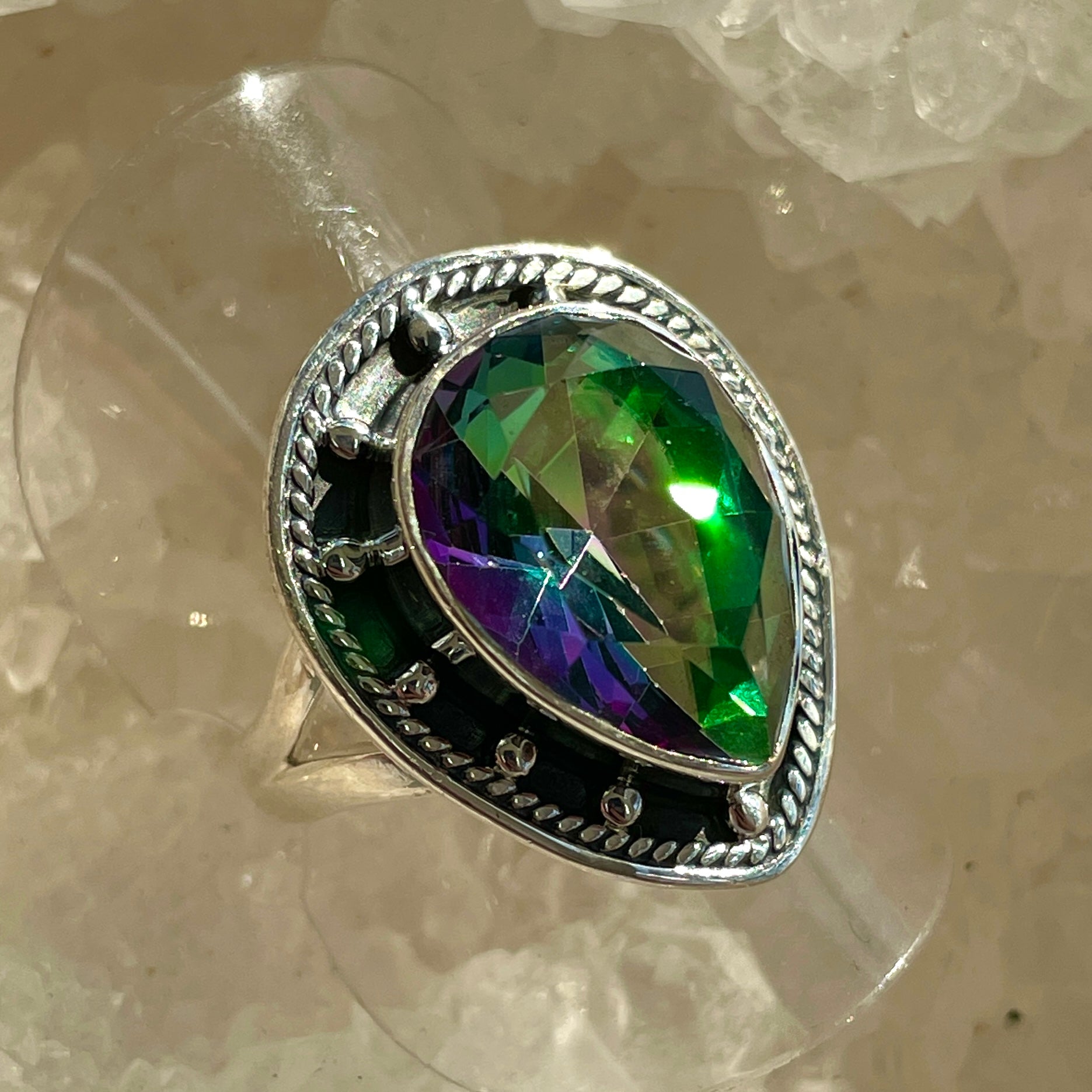 Mystic Quartz Sterling Silver Ring - Sz8 MQ7