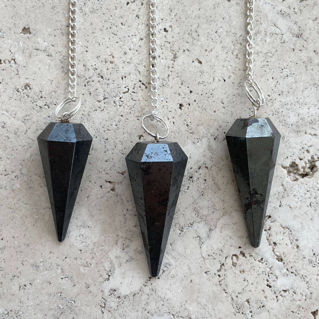 Hematite Faceted Pendulum