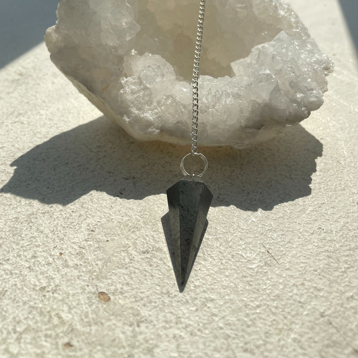 Hematite Faceted Pendulum