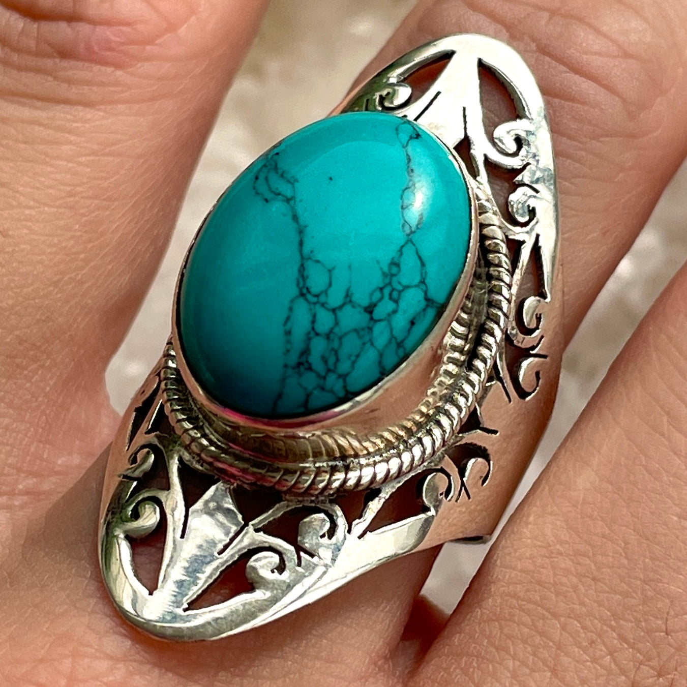 Turquenite Sterling Silver Ring - Sz9 TU1