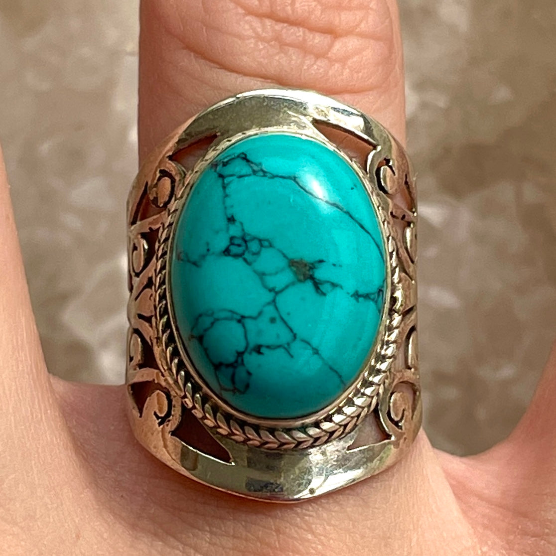 Turquenite Sterling Silver Ring - Sz7 TU5
