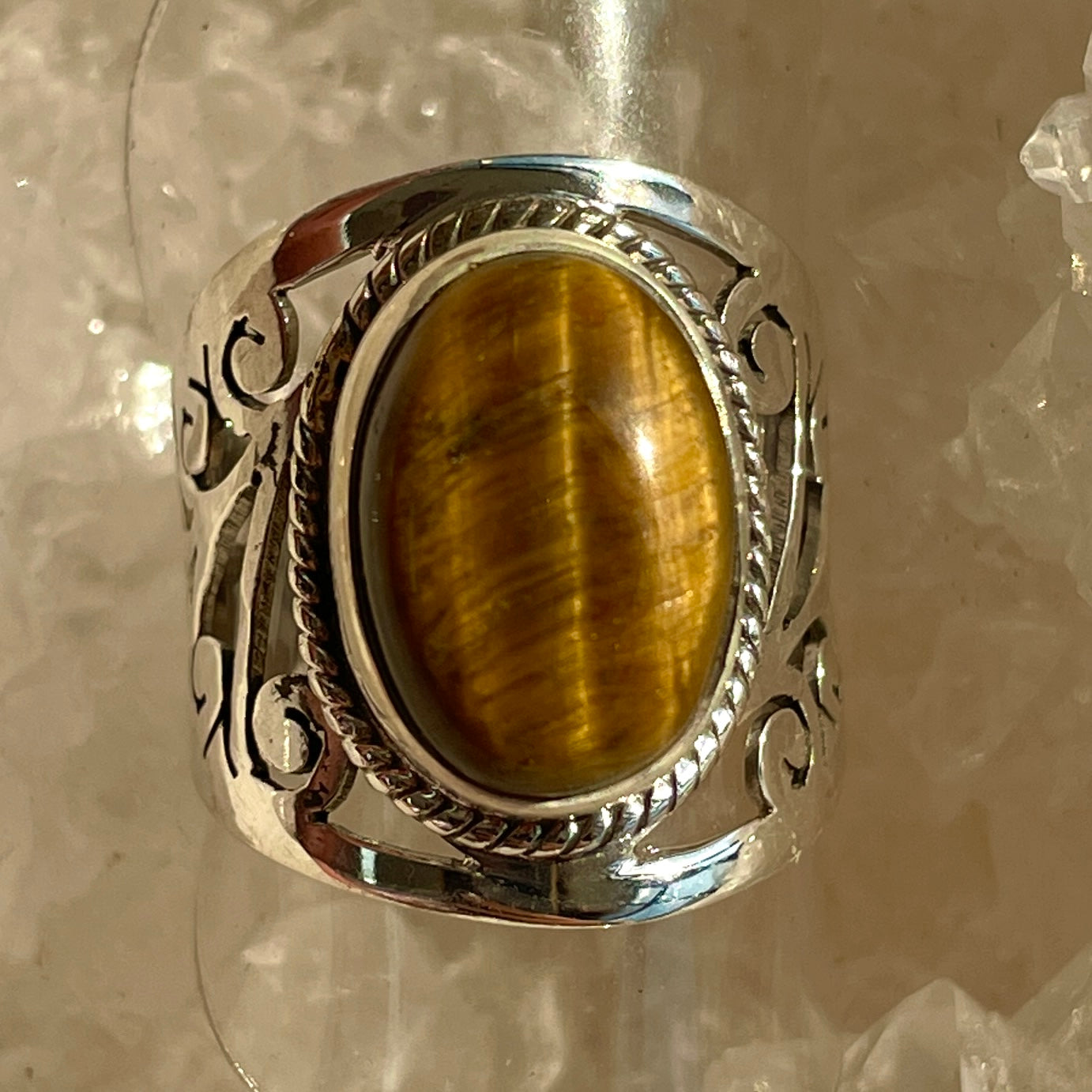 Tigers Eye Sterling Silver Ring - Sz7 TE8