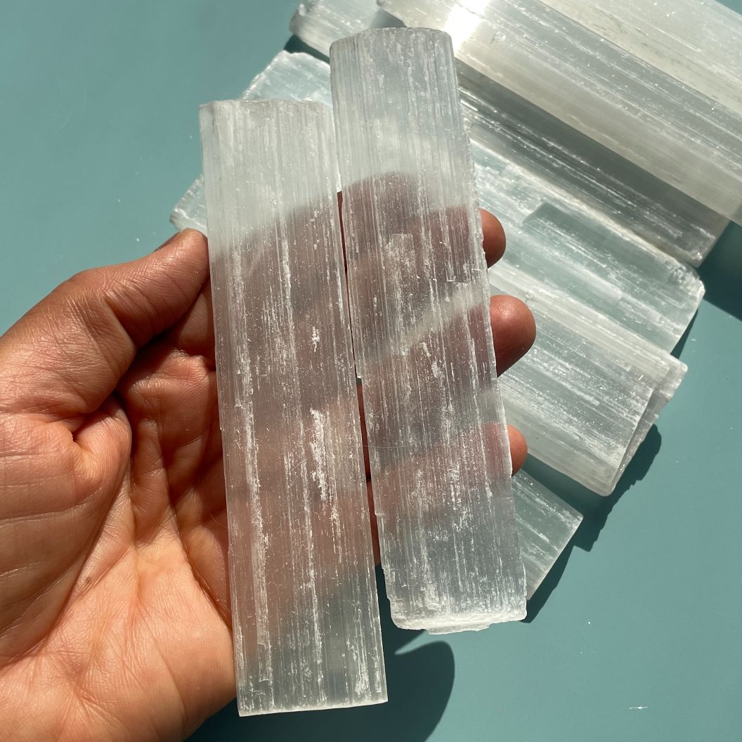 Selenite Rough 5pc - 8cm-12cm