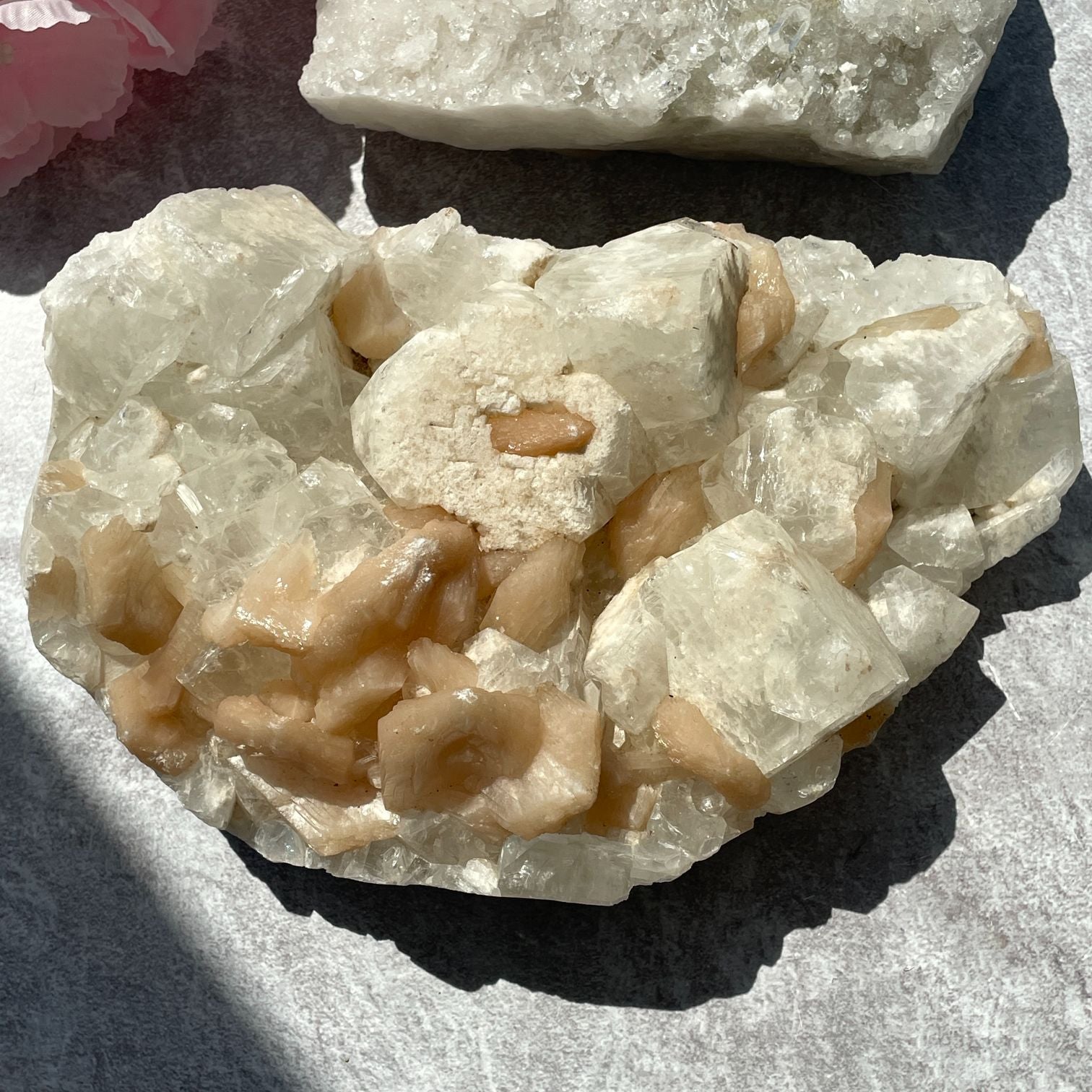 Apophyllite and Stilbite Cluster - 02