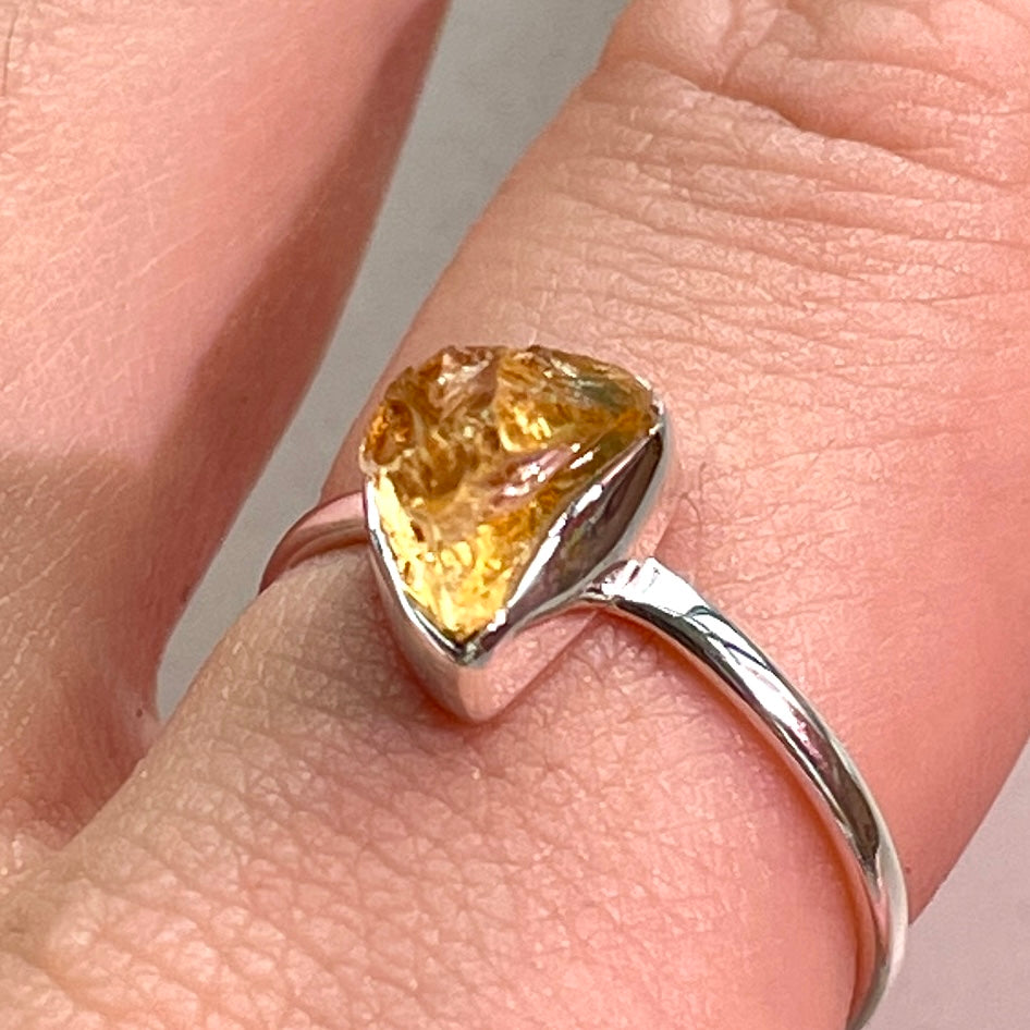 Citrine - Rough - St.Silver Ring