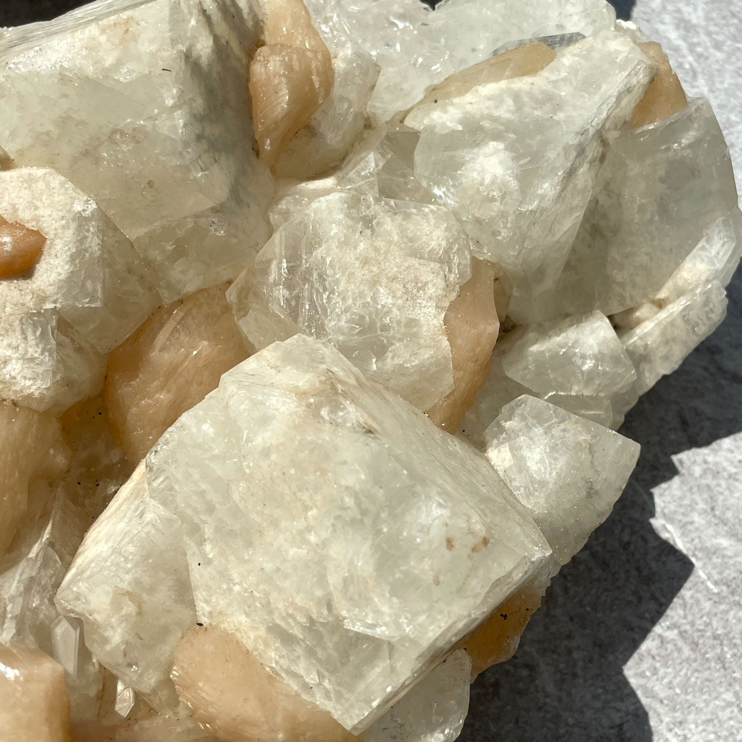 Apophyllite and Stilbite Cluster - 02
