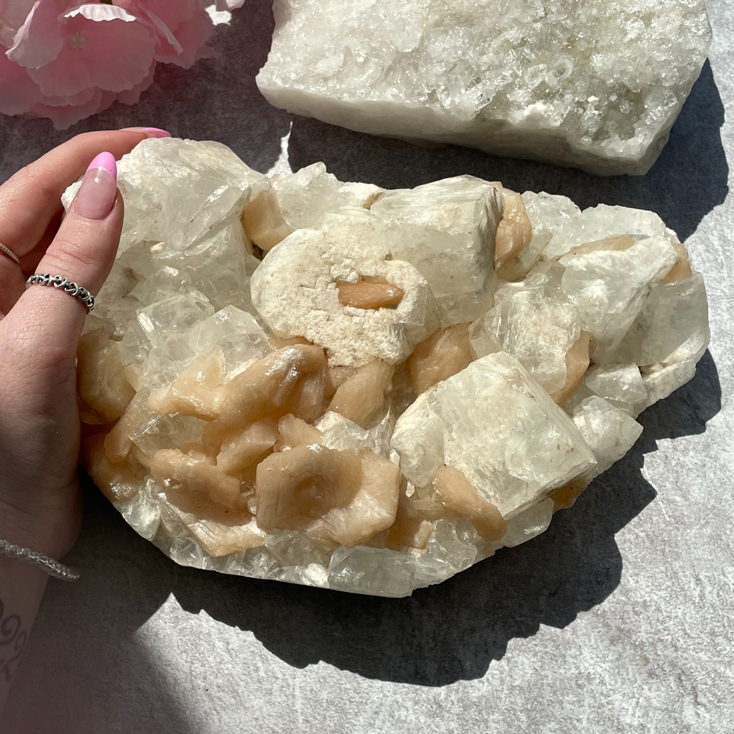 Apophyllite and Stilbite Cluster - 02