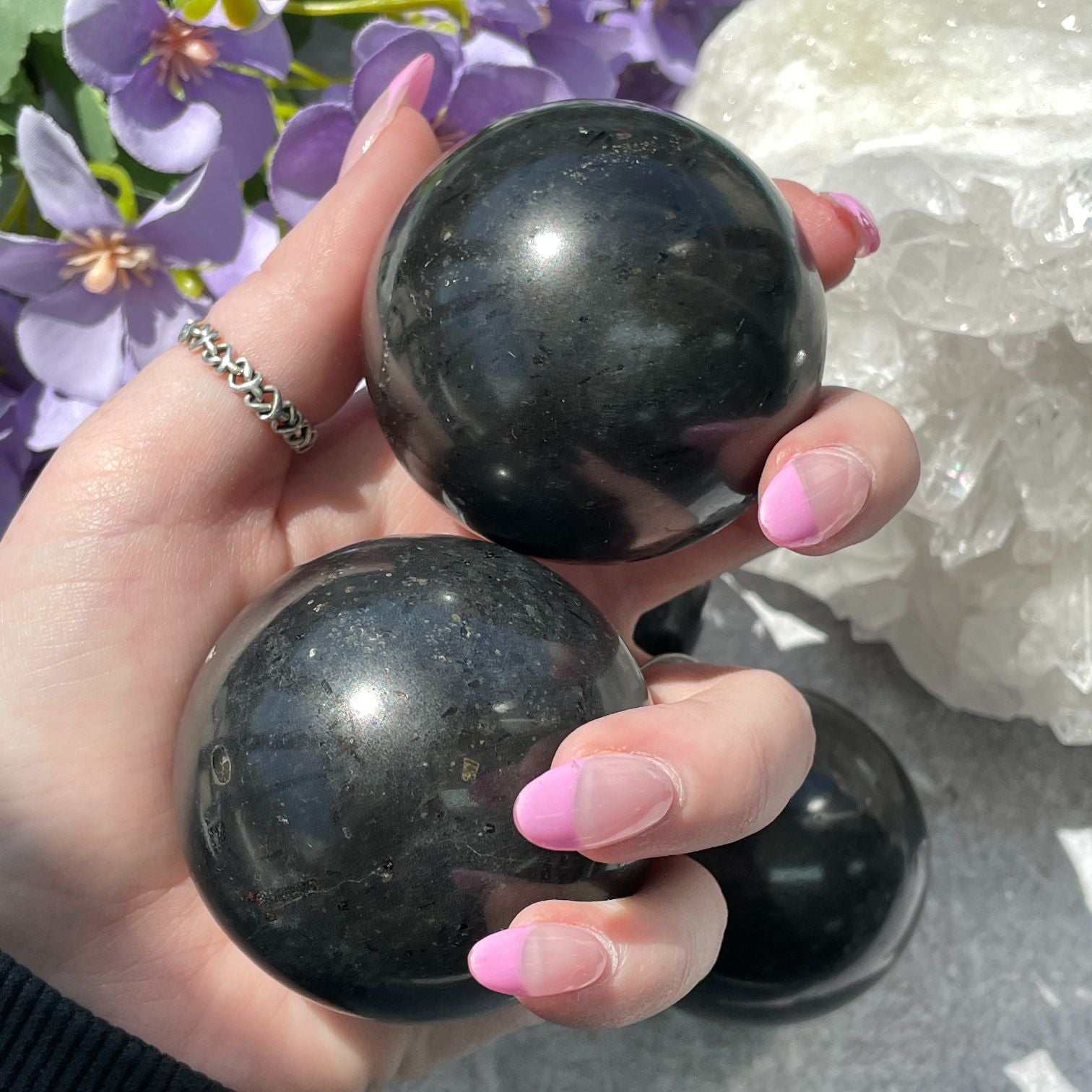 Black Tourmaline Sphere 5cm - 1pc