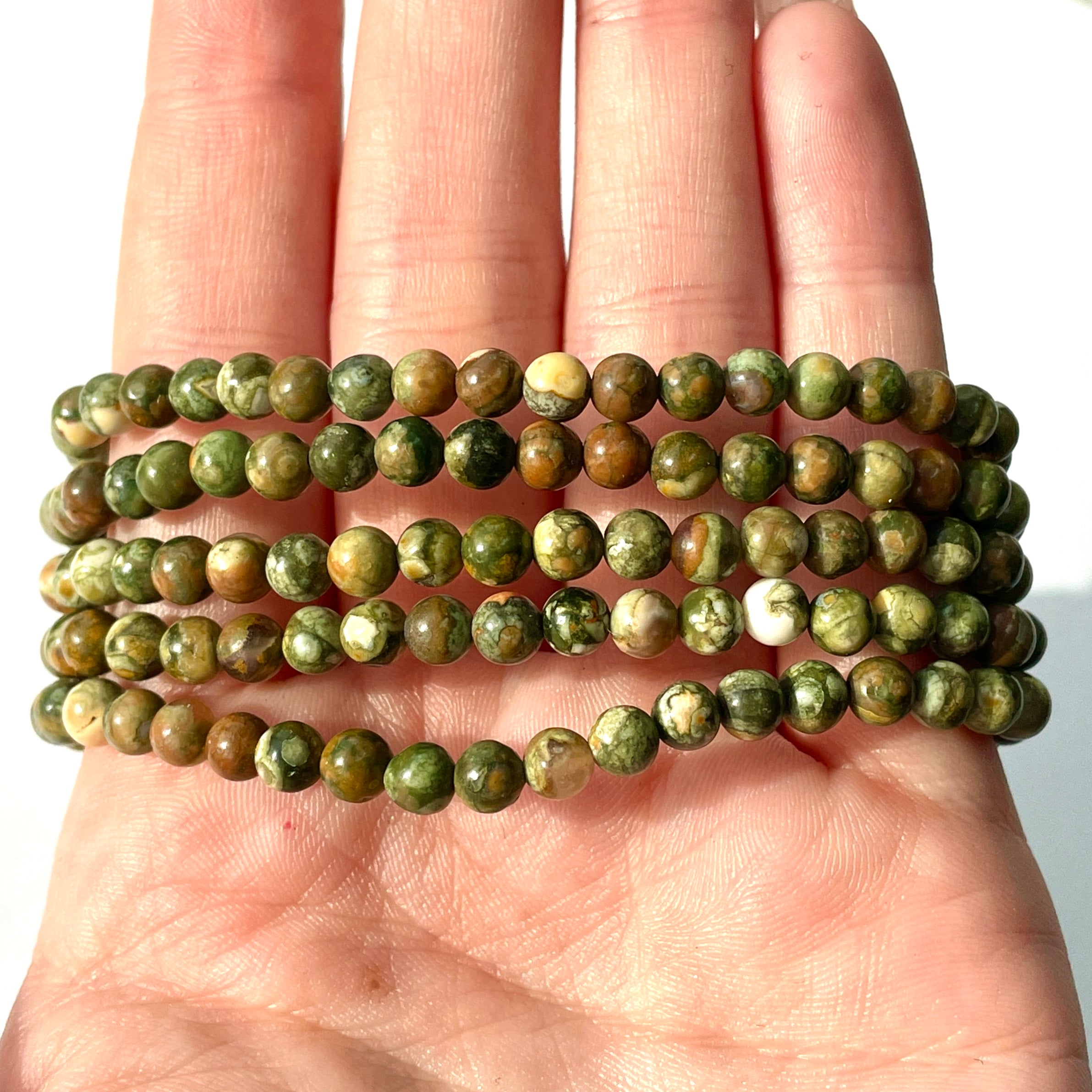Rhyolite - Bead Bracelet - 4mm