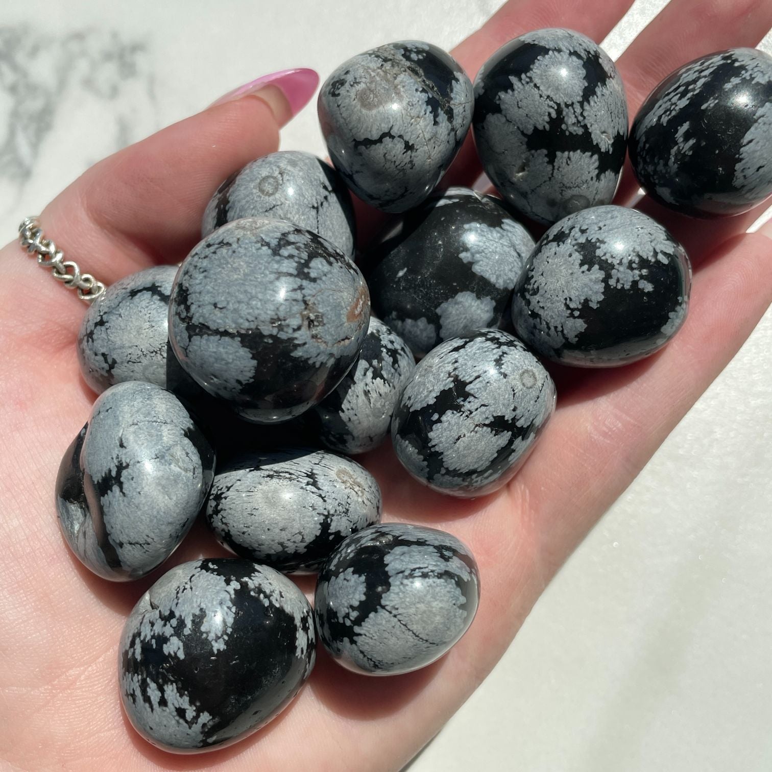 Snowflake Obsidian Tumbled 200g