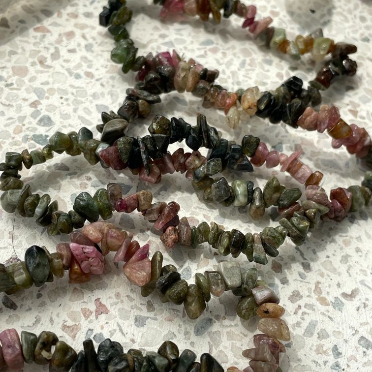 Watermelon Tourmaline Chip Bracelet
