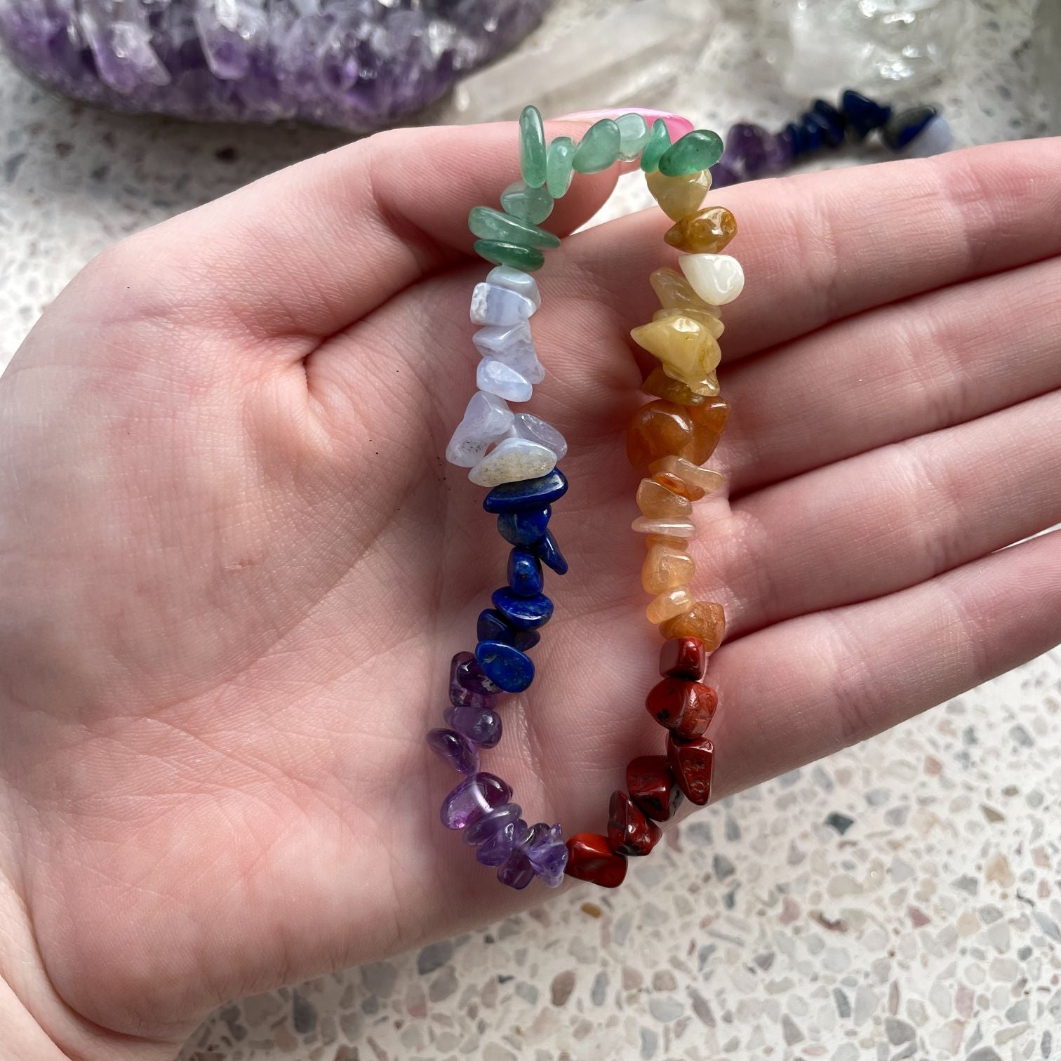 Seven Chakra Chip Bracelet Q1/A