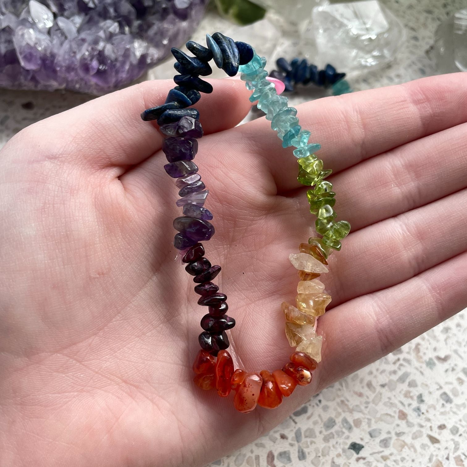Seven Chakra Chip Bracelet(IN)