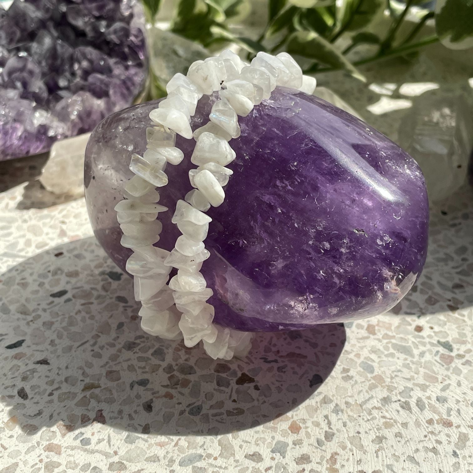 Rainbow Moonstone Chip Bracelet Q1/A