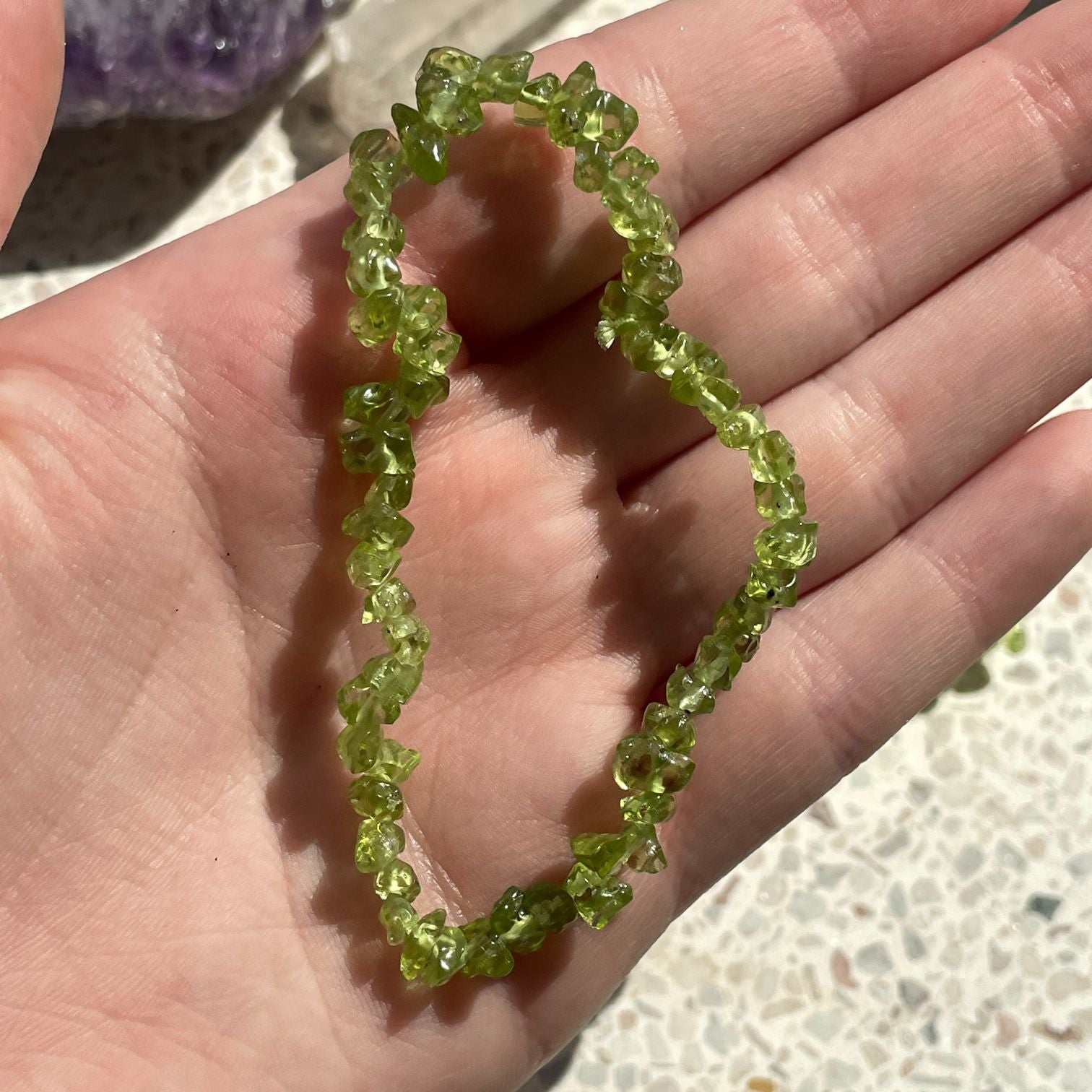 Peridot Chip Bracelet