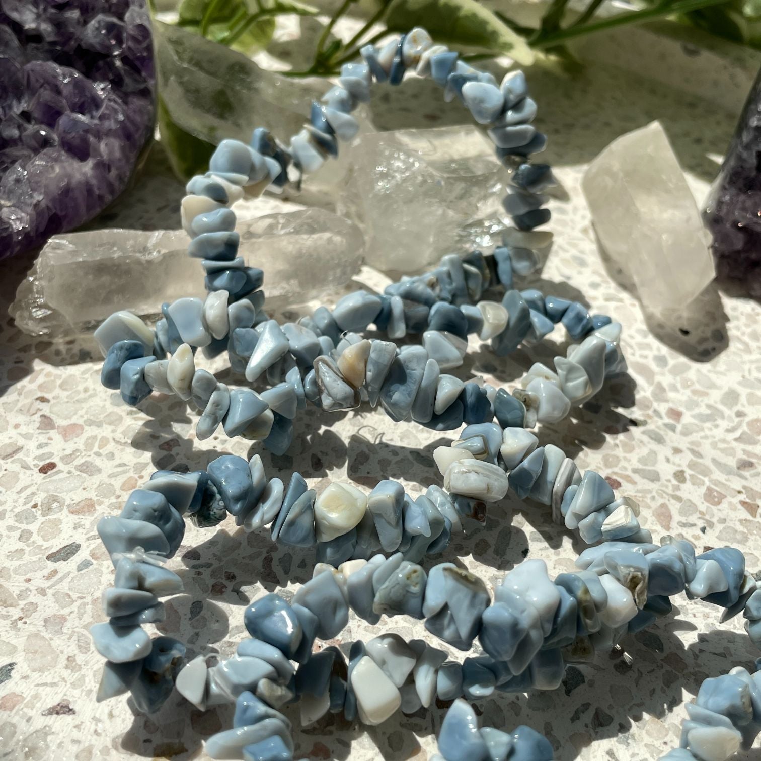 Blue Opal Chip Bracelet