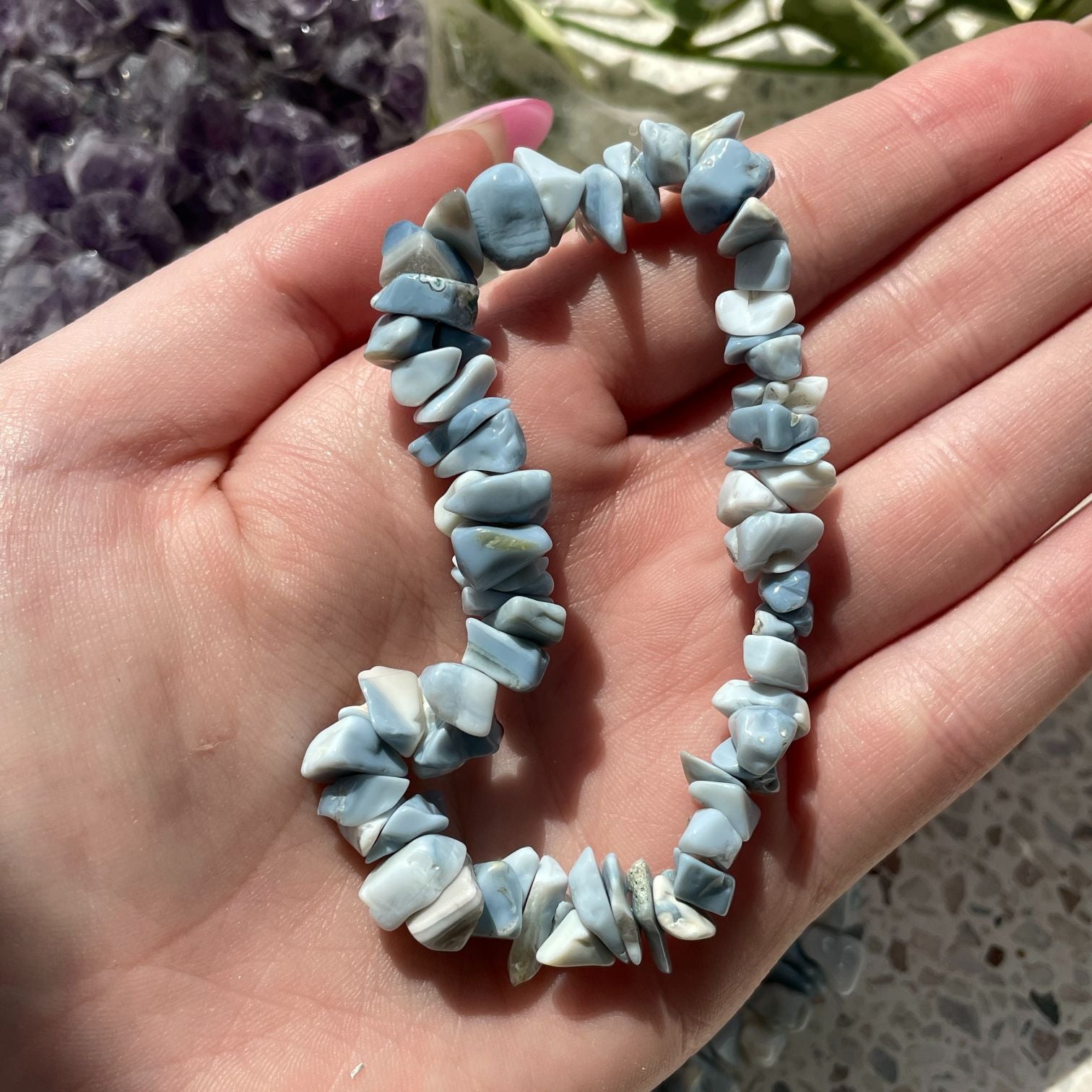 Blue Opal Chip Bracelet