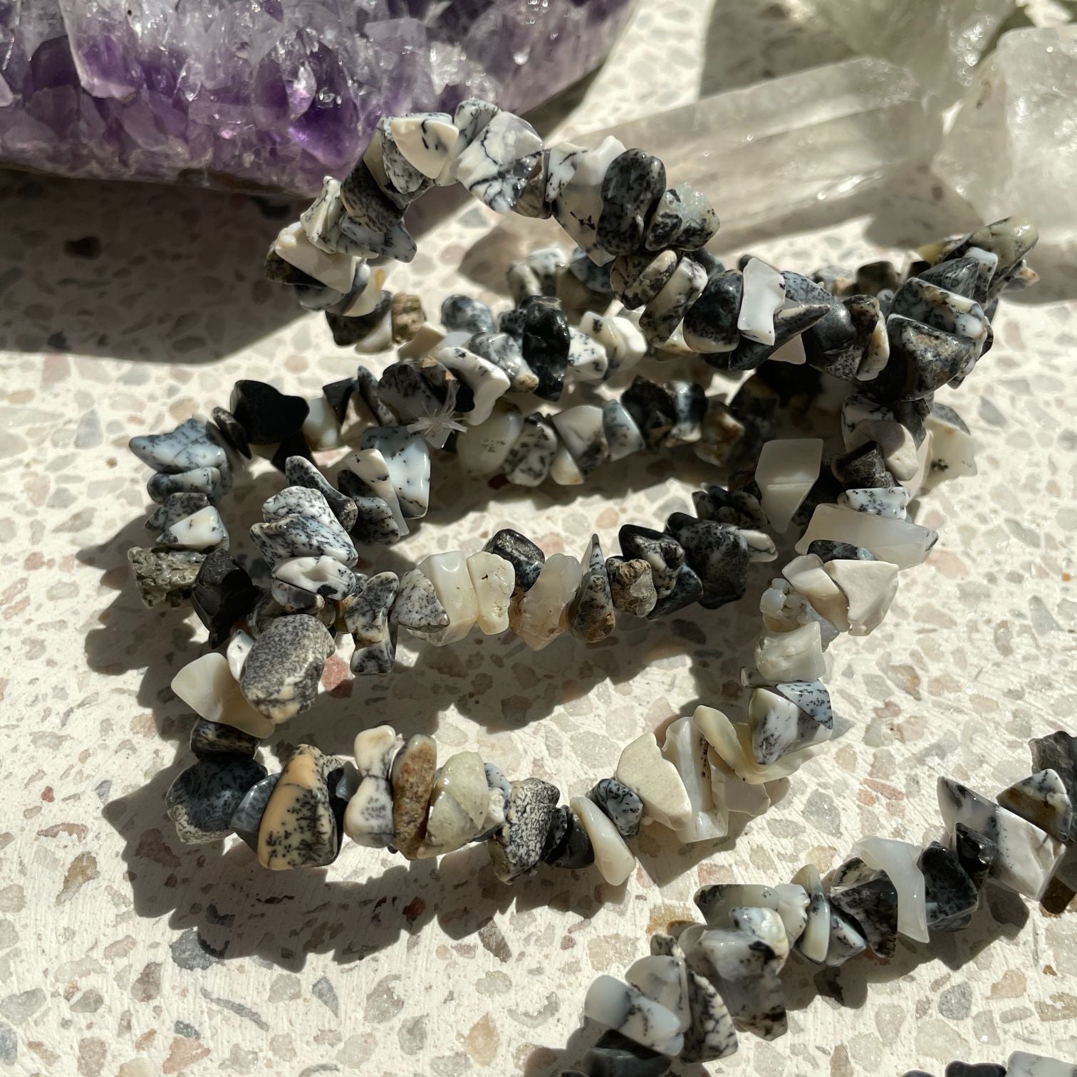 Dendritic Agate Chip Bracelet