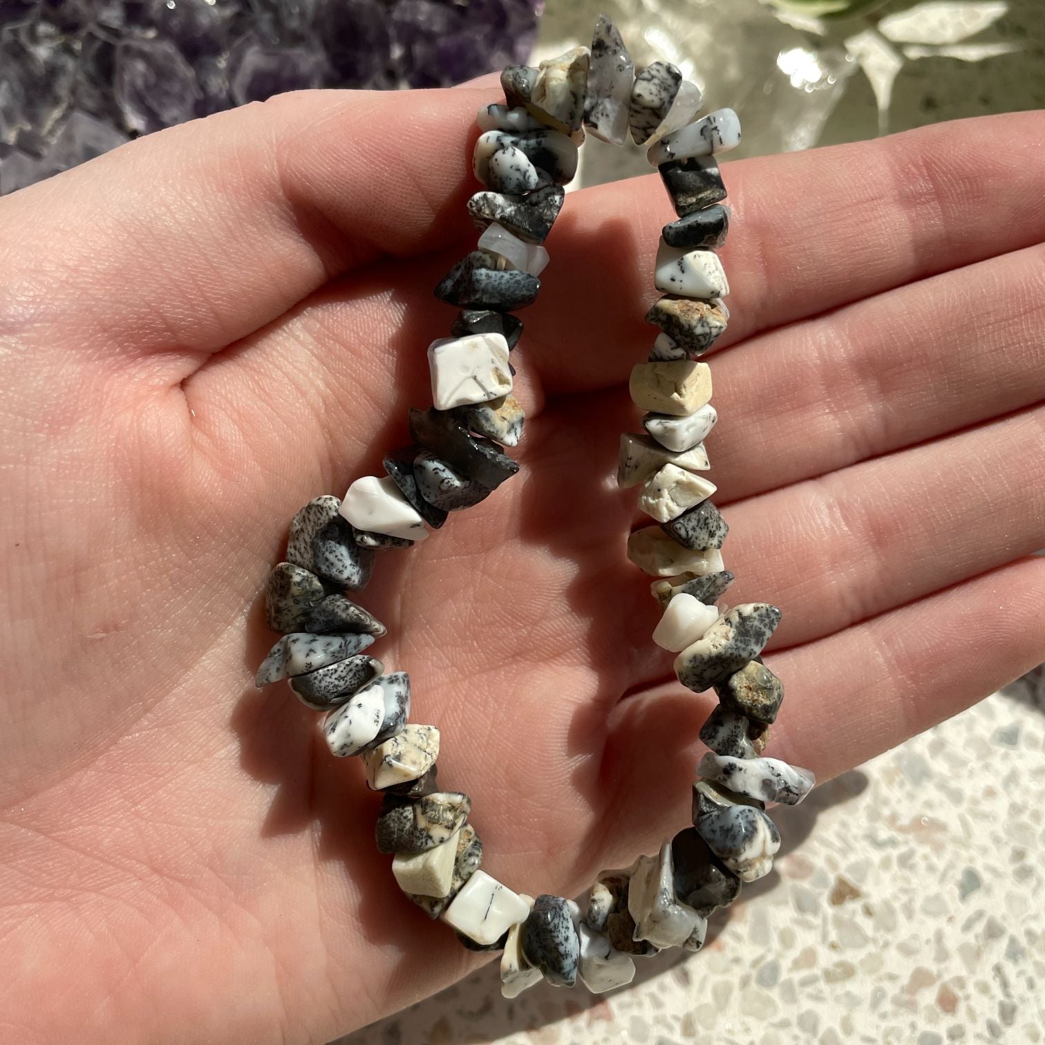 Dendritic Agate Chip Bracelet
