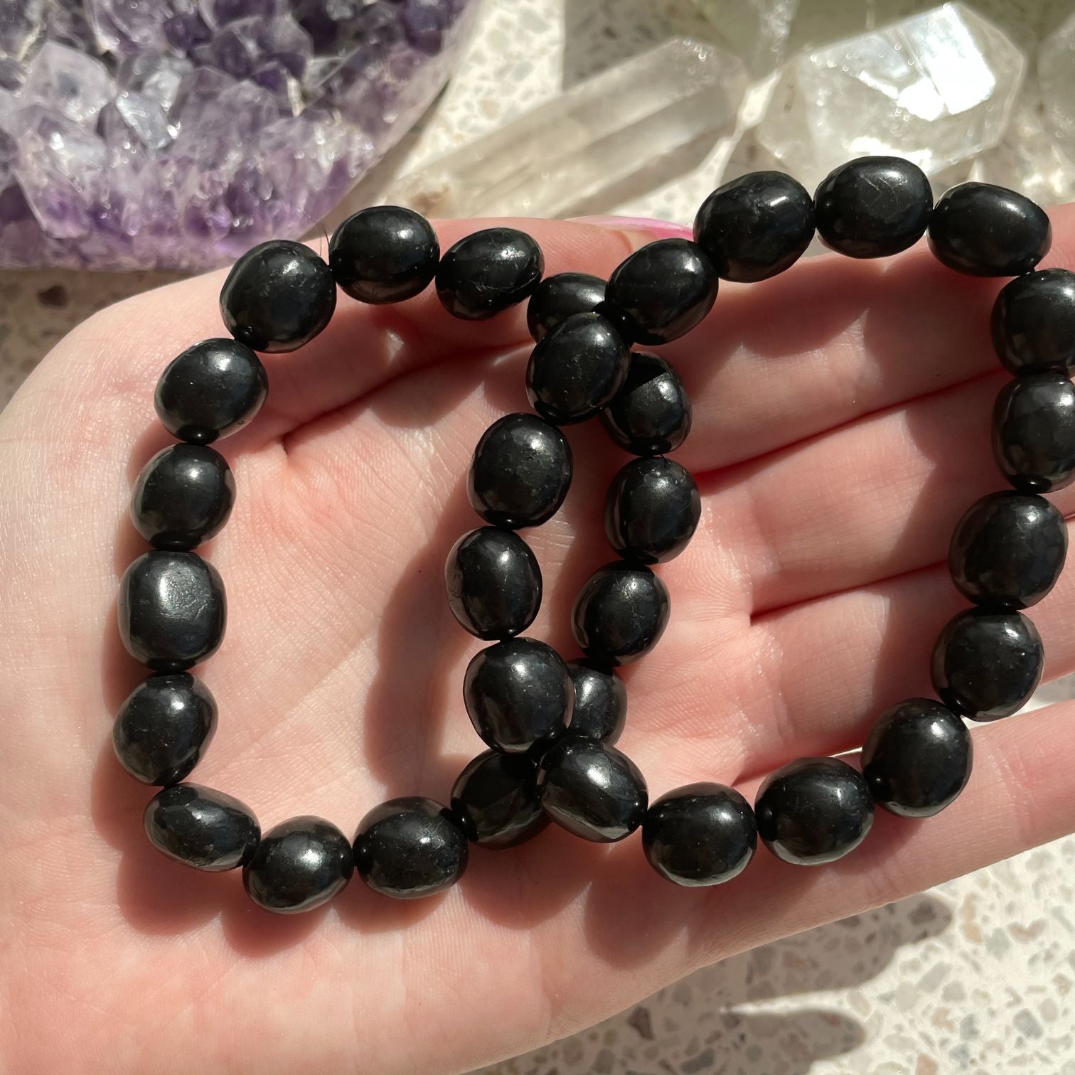 Shungite Beaded Nugget Bracelet